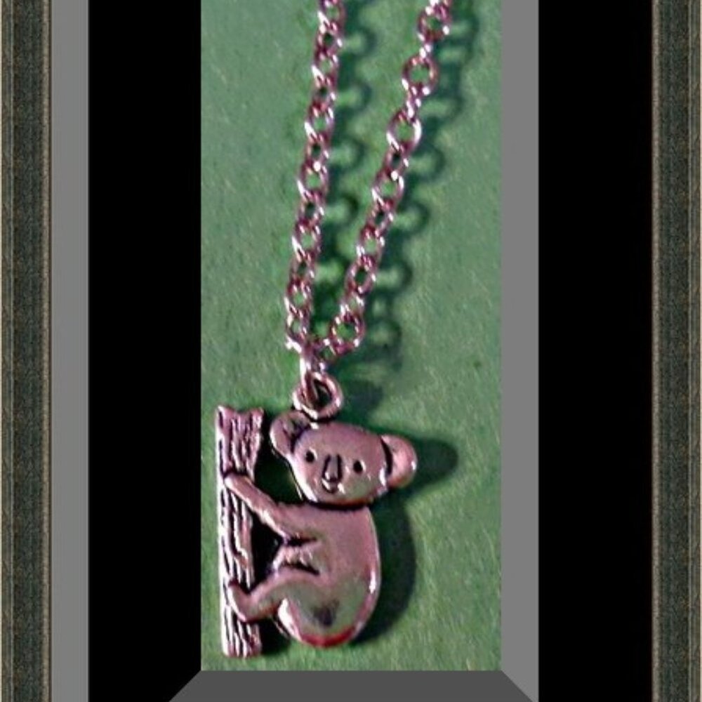 Silver Tone Koala Bear Theme Necklace